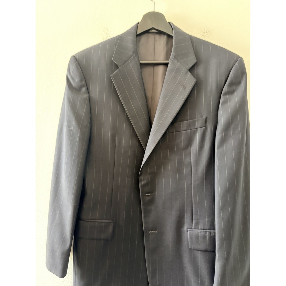 Hickey Freeman Loro Piana Tasmanian Super 120s Pinstripe Suit Jacket Blazer